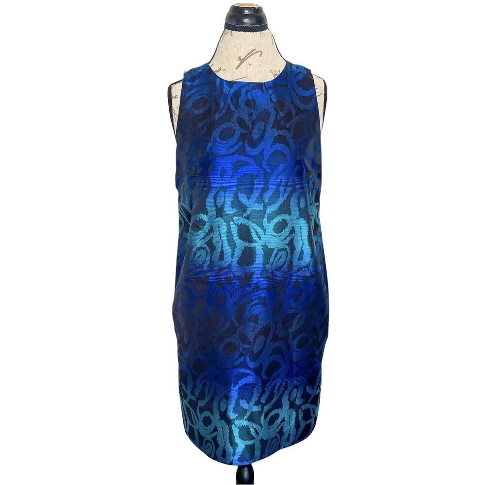 Michael Kors Dress Sz 8 Metallic Shift Evening Cocktail Going Out Futurism Glam - Picture 2 of 16